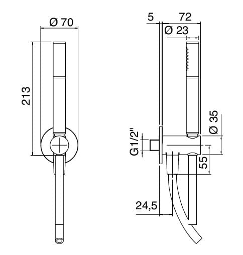 Смеситель для душа с ручным душем Zazzeri Trend X-One ARCH-00123922 - Вид №2