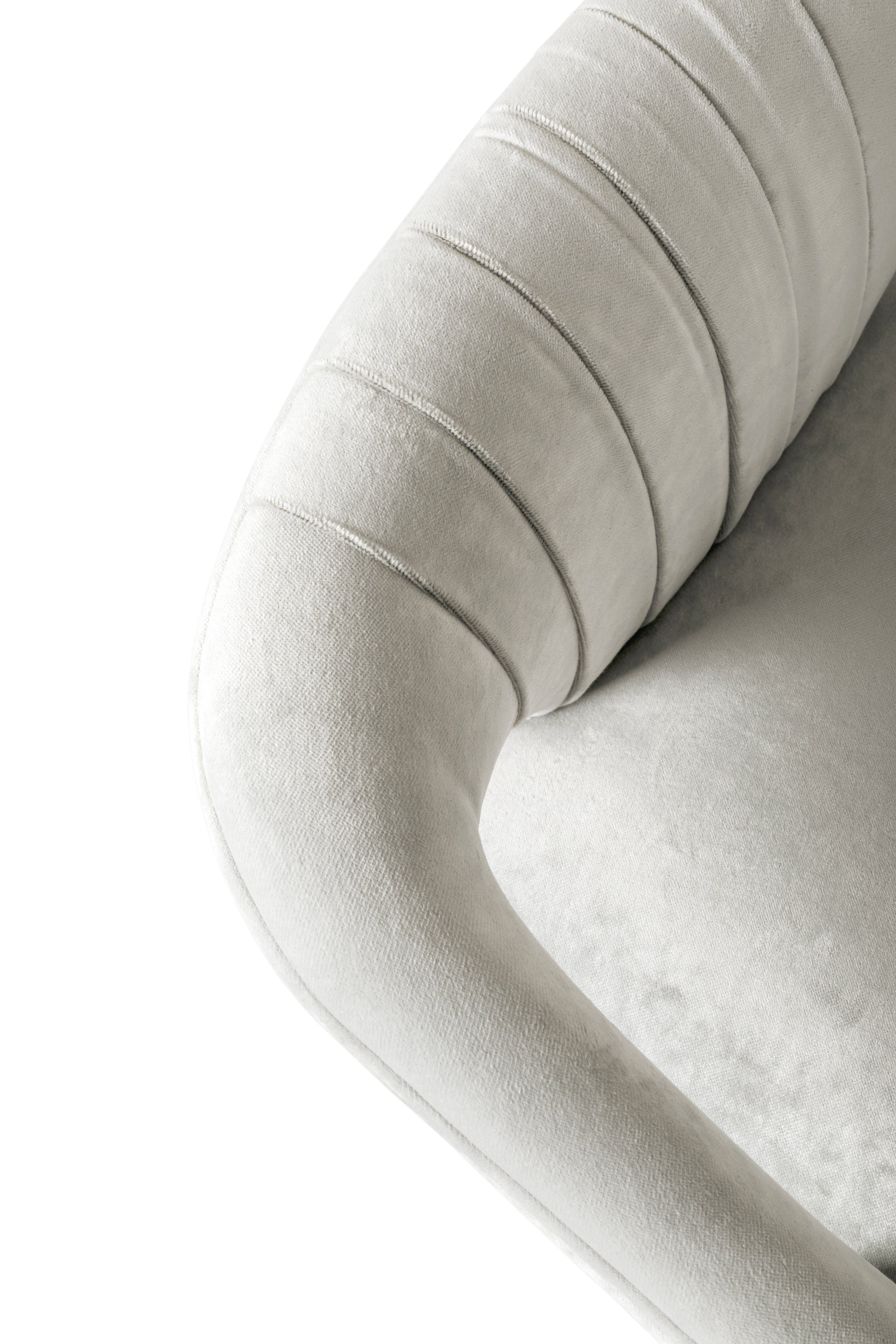 Высокий бархатный поворотный стул с подлокотниками Brabbu KAROO II ARCH-00022391 - Вид №9