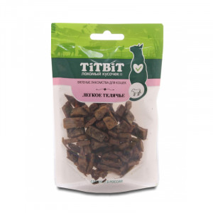 ПР0056885 Лакомство для кошек Легкое телячье (Вяленые лакомства) 20г TITBIT
