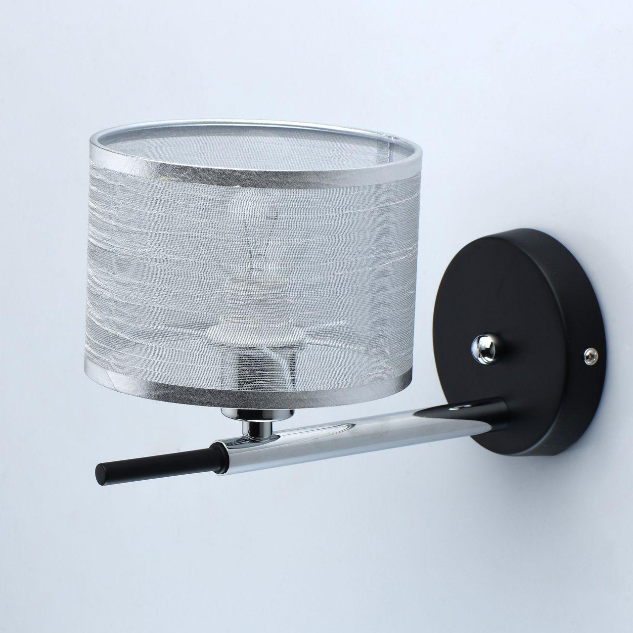 Бра с абажуром серебряное "Конрад" 667021701 DE MARKT КОНРАД 00-3930670 Серебро  - Вид №1