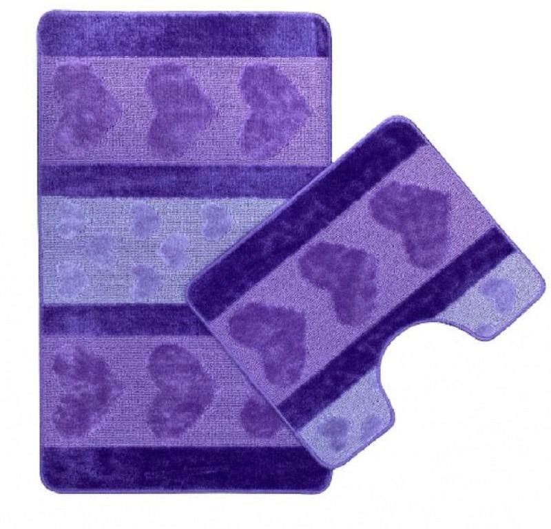 90434610 Коврик для ванной комнаты H_LILAC 100х60см цвет фиолетовый STLM-0224615 ZALEL