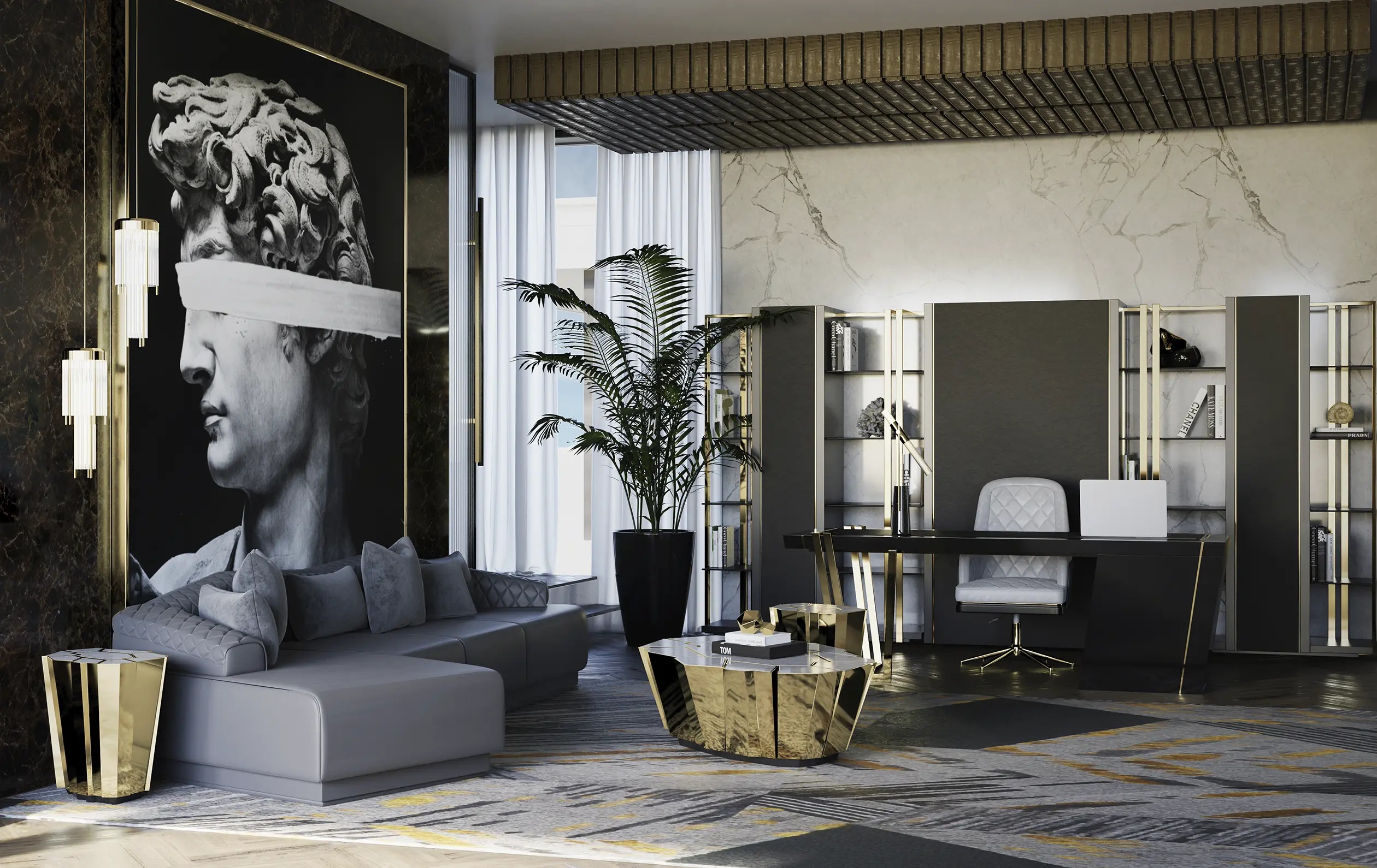 Книжный шкаф LUXXU Apotheosis 310 - Вид №2