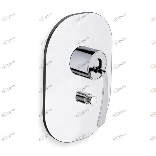 CRIBO689 Внешние части смесителя для ванны / душа для CRICS535 с переключателем на 2 выпускных отверстия и металлической пластиной Cristina Rubinetterie 