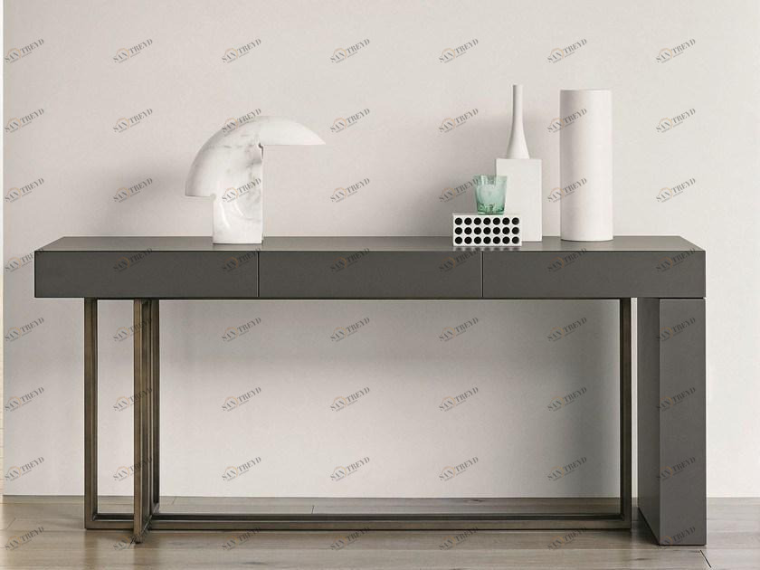 Meridiani Прямоугольная деревянная консоль с ящиками Edition shine sun-id-1379112