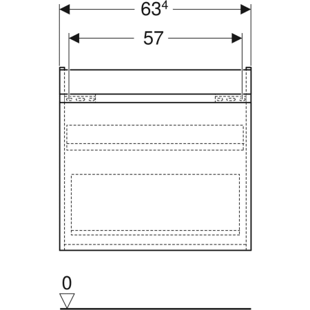 501.907.00.1 Шкафчик для раковины Geberit Renova Plan, с одним выдвижным ящиком и одним внутренним выдвижным ящиком Geberit  - Вид №48