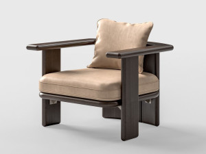 Деревянное кресло с подлокотниками