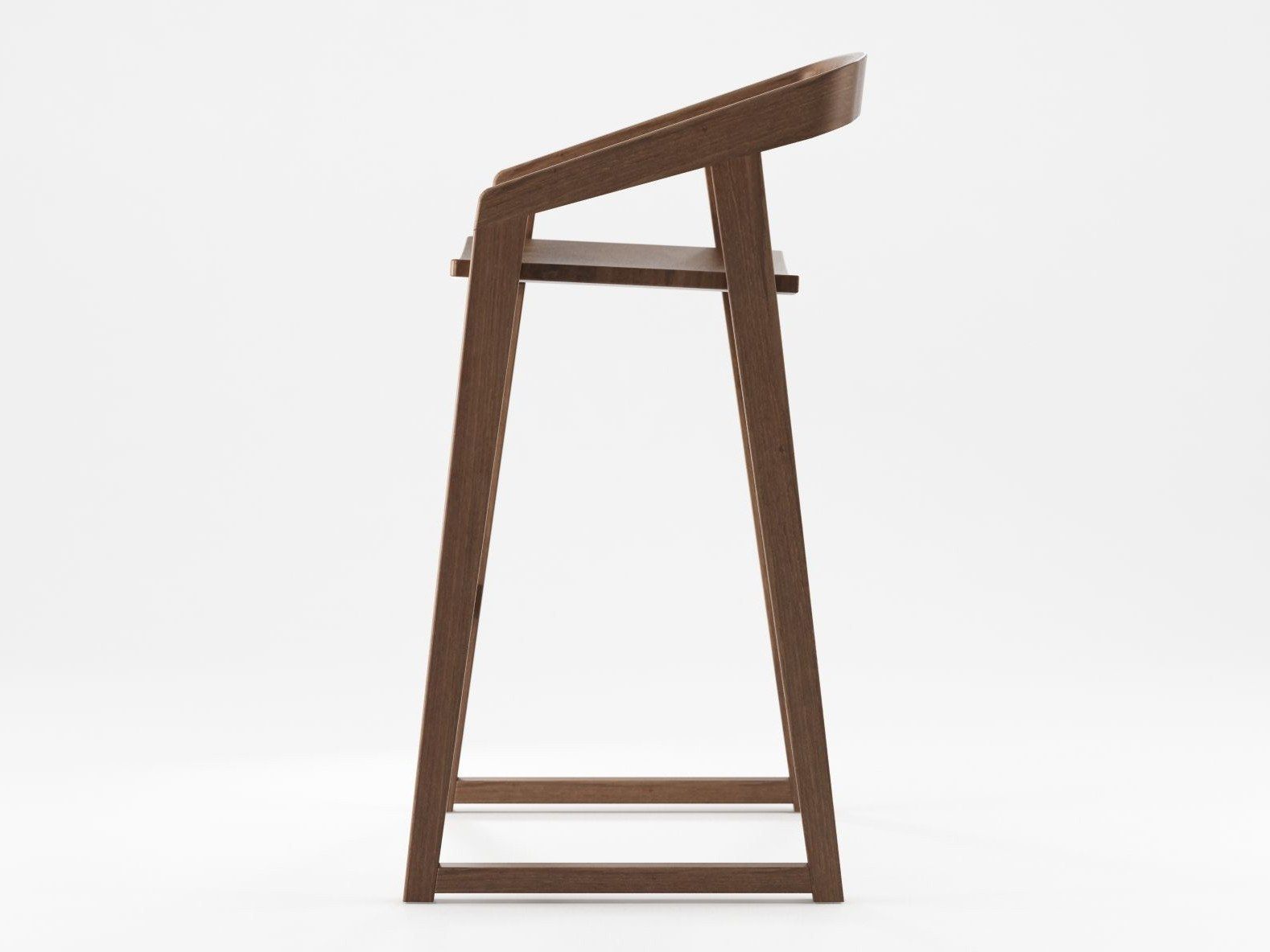Твердый деревянный барный стул с подставкой для ног KARPENTER Experience ARCH-00141357 - Вид №2