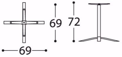 Varaschin Металлическое основание стола с 4-мя спицами Blade 2150 - Вид №2