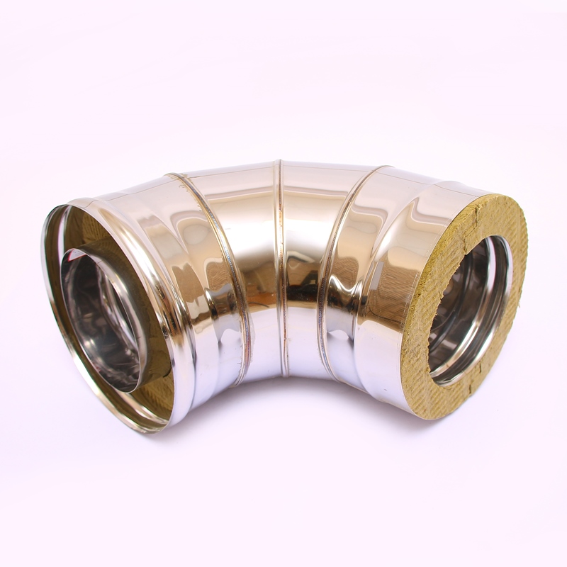 Сэндвич-колено 90" Ferrum Ф160х250 нержавеющая сталь (430/0,5мм) FD08160N4FF