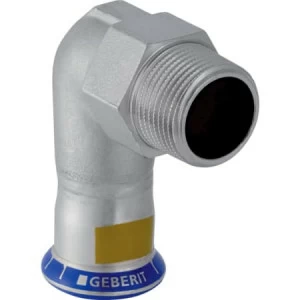 GEBERIT 34150 Переходной угольник Geberit Mapress из нержавеющей стали 90°, с наружной резьбой (газ)