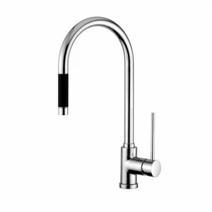 Латунь. 277. Кухонный смеситель выдвижной. Quadrodesign