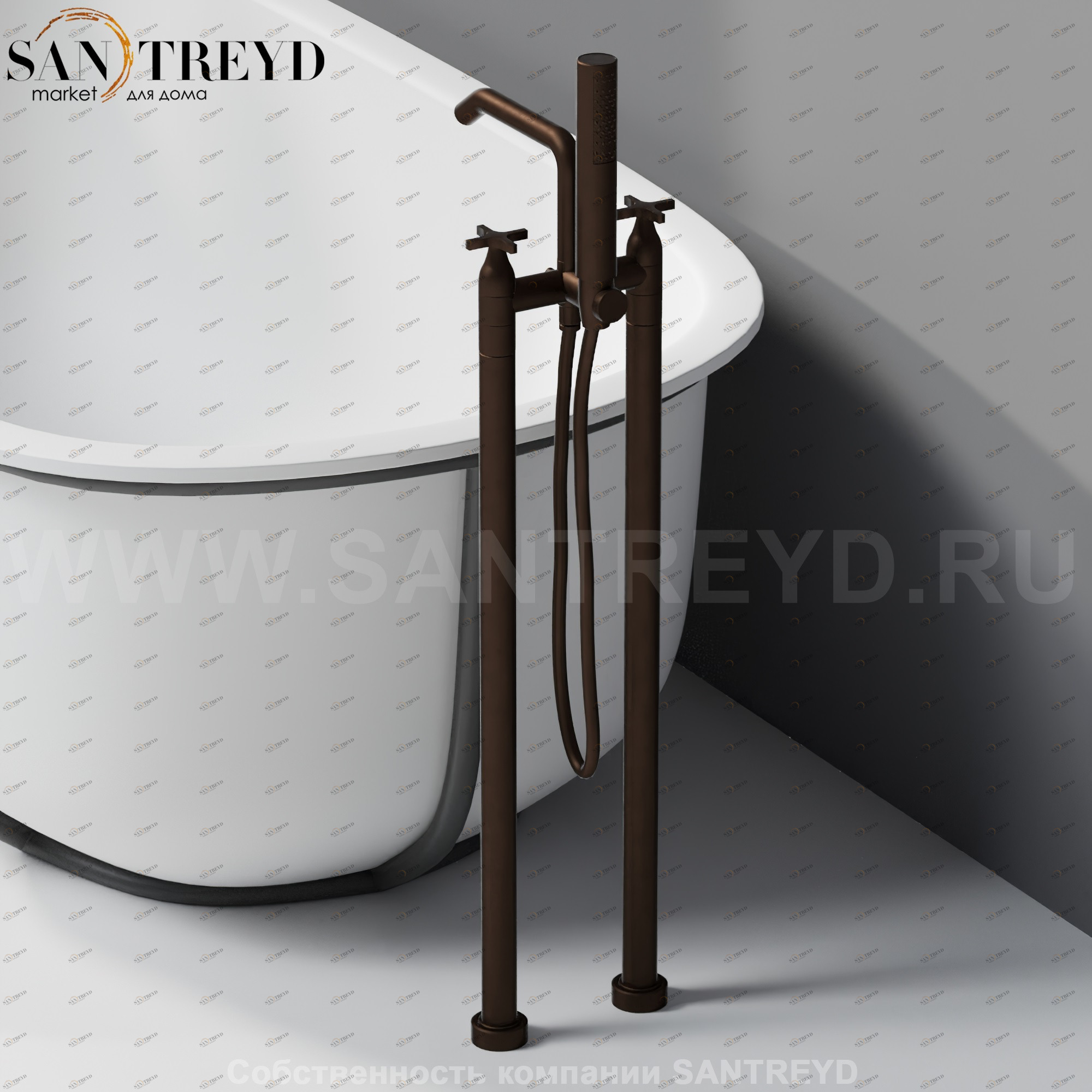 Напольный смеситель AMEM325BR MEMORY для ванны бронзовый Agape