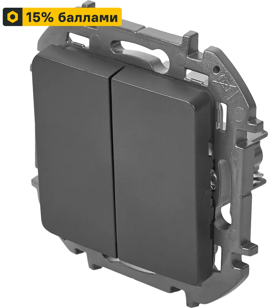 LEXMAN LILIAN - двухклавишный переключатель скрытого монтажа в антрацитовом исполнении 86761712