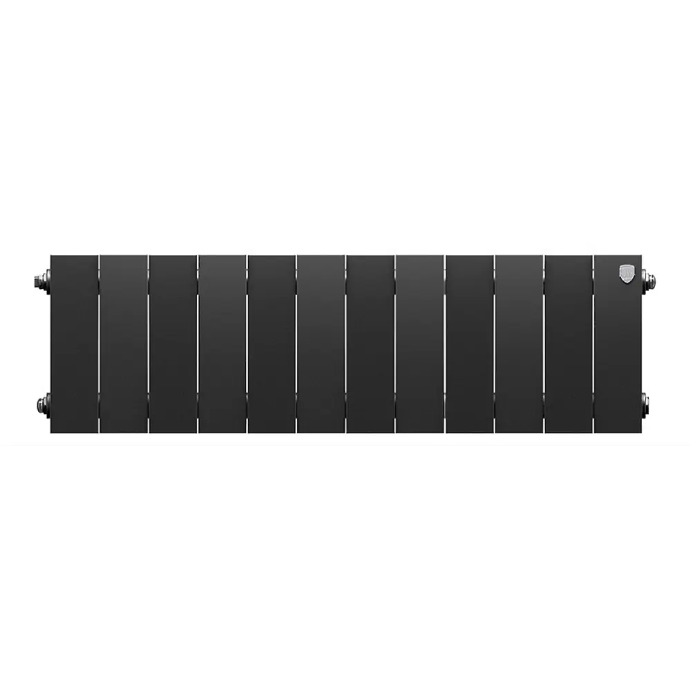 Радиатор секционный Royal Thermo Pianoforte 200/100 12 секций боковое подключение биметалл черный 86733722 STLM-2146793  - Вид №1
