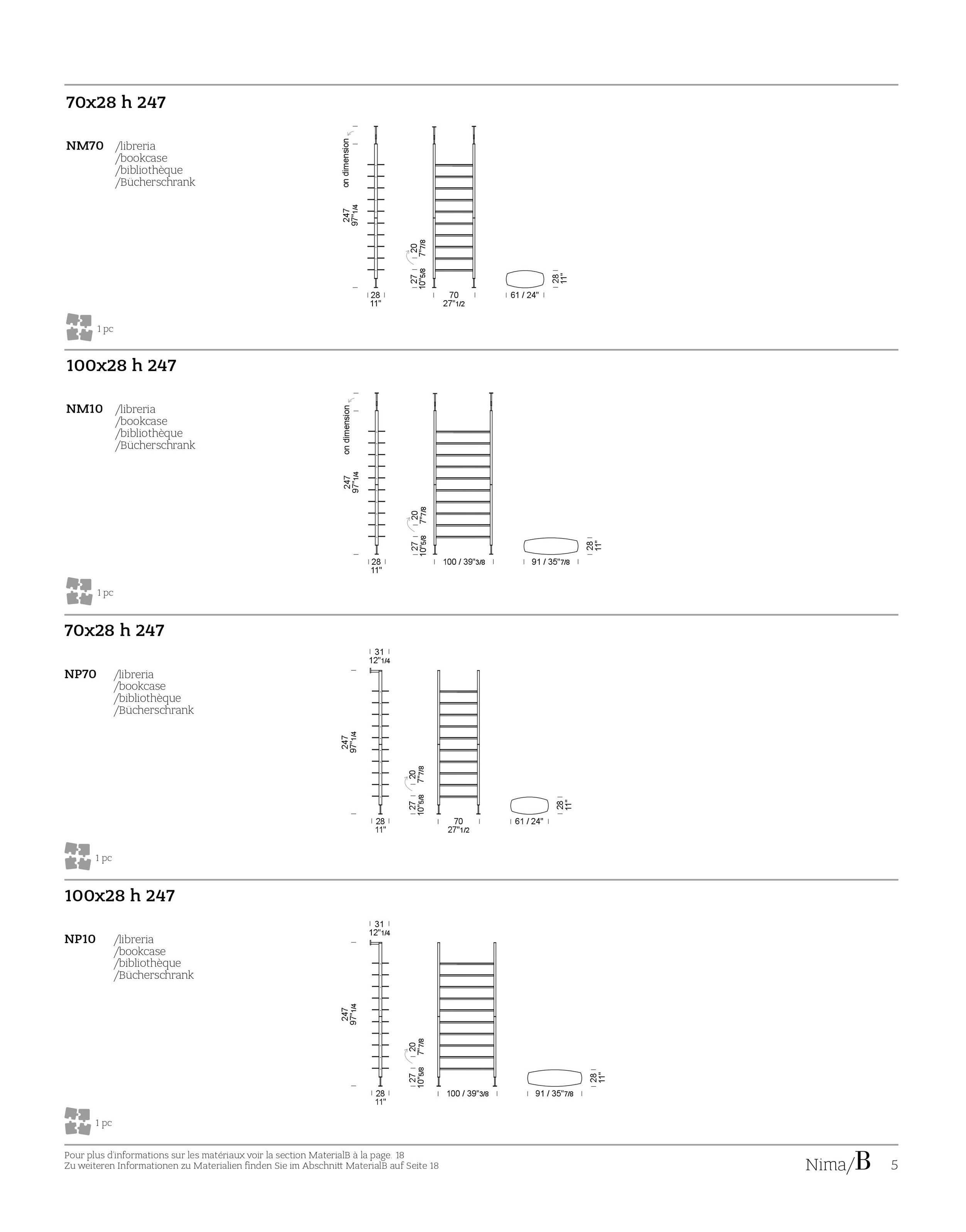 Деревянный и стеклянный настенный книжный шкаф Borzalino NIMA ARCH-00115731 - Вид №11