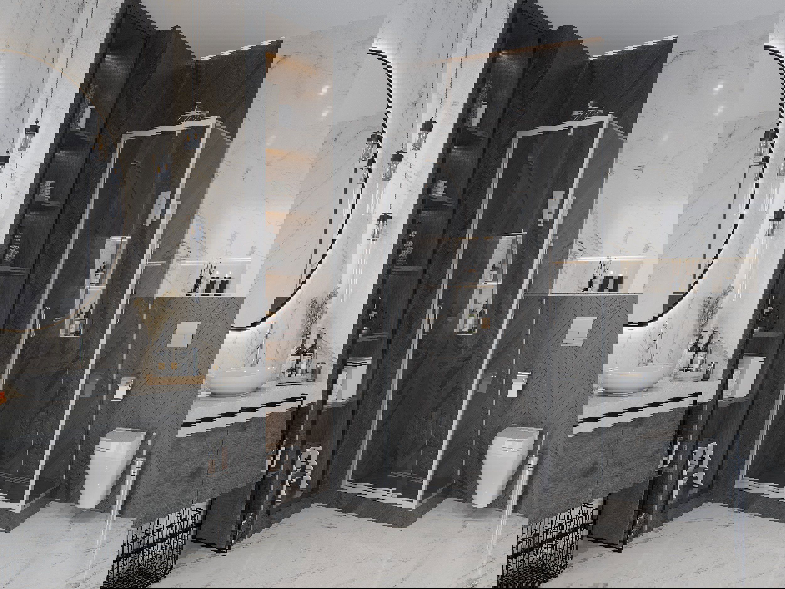 91076155 Душевая перегородка 80KX 80х200см хромированный профиль STLM-0471313 AMBASSADOR