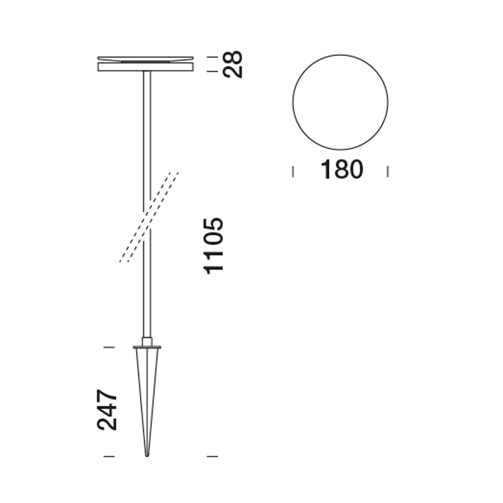 9402266 Мобильный светильник Platek CHIODO Picchetto (mobile)  CHIODO h. 1100 mm - LED 4000K 93°  - Вид №21