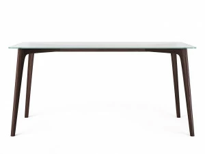 Обеденный стол стеклянный с ножками темный дуб 160 см Floyd THE IDEA  210038 Коричневый;прозрачный