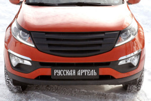 18254659 Решетка радиатора , вариант 3, с черной сеткой для KIA Sportage 2014- RRKS-010750 Русская Артель