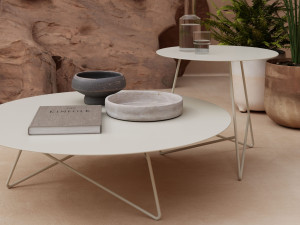 Круглый металлический садовый журнальный столик