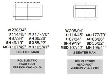 Rossini Sofas Откидной кожаный диван с электроприводом sun-id-1364534 - Вид №2