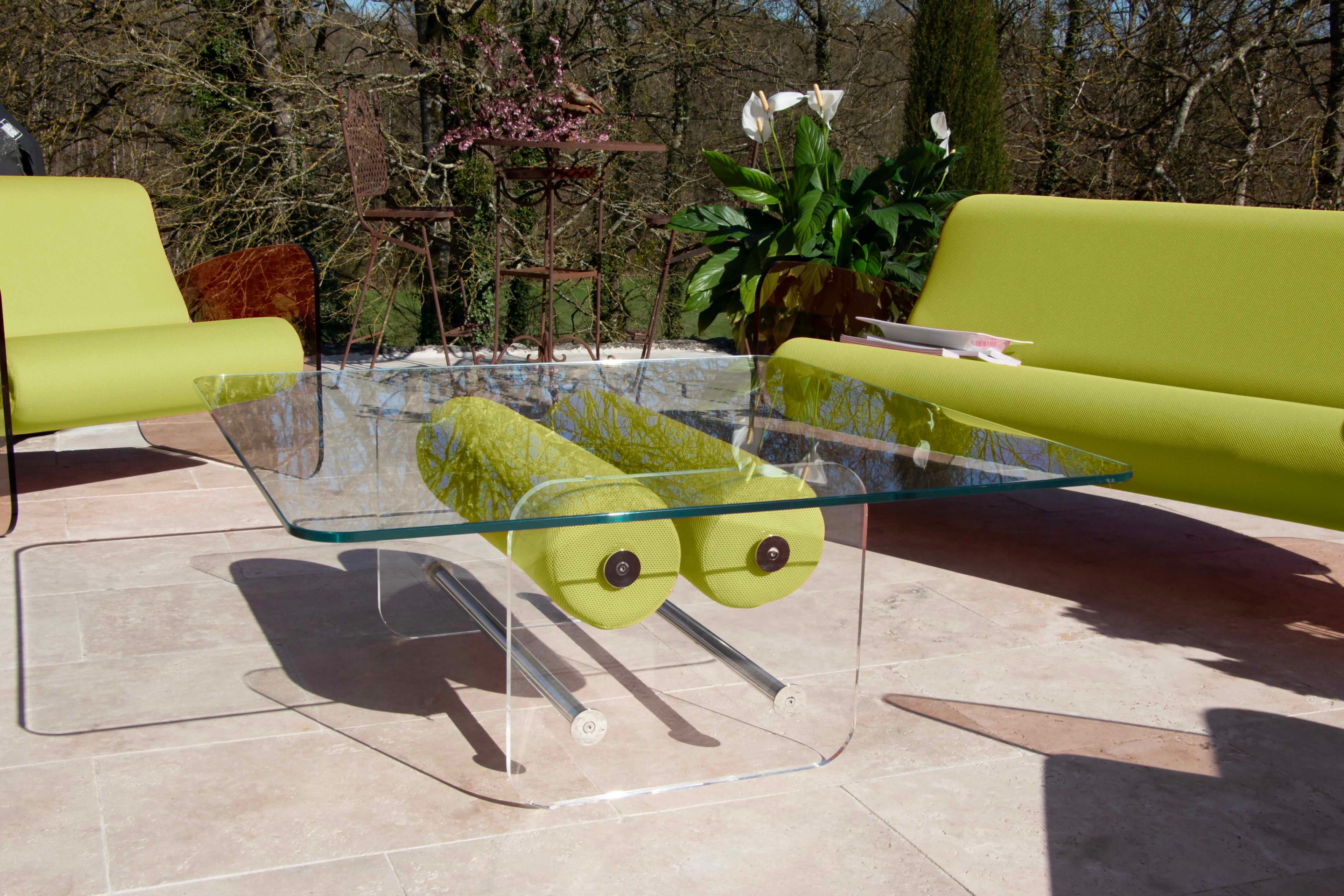 Квадратный стол из ПММА и стекла KUUMO COFFEE TABLE XL MW OLIVE ARCH-00036852 - Вид №1