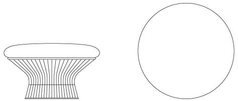 KNOLL Мягкая подножка из стали и ткани Platner sun-id-1414043 - Вид №5