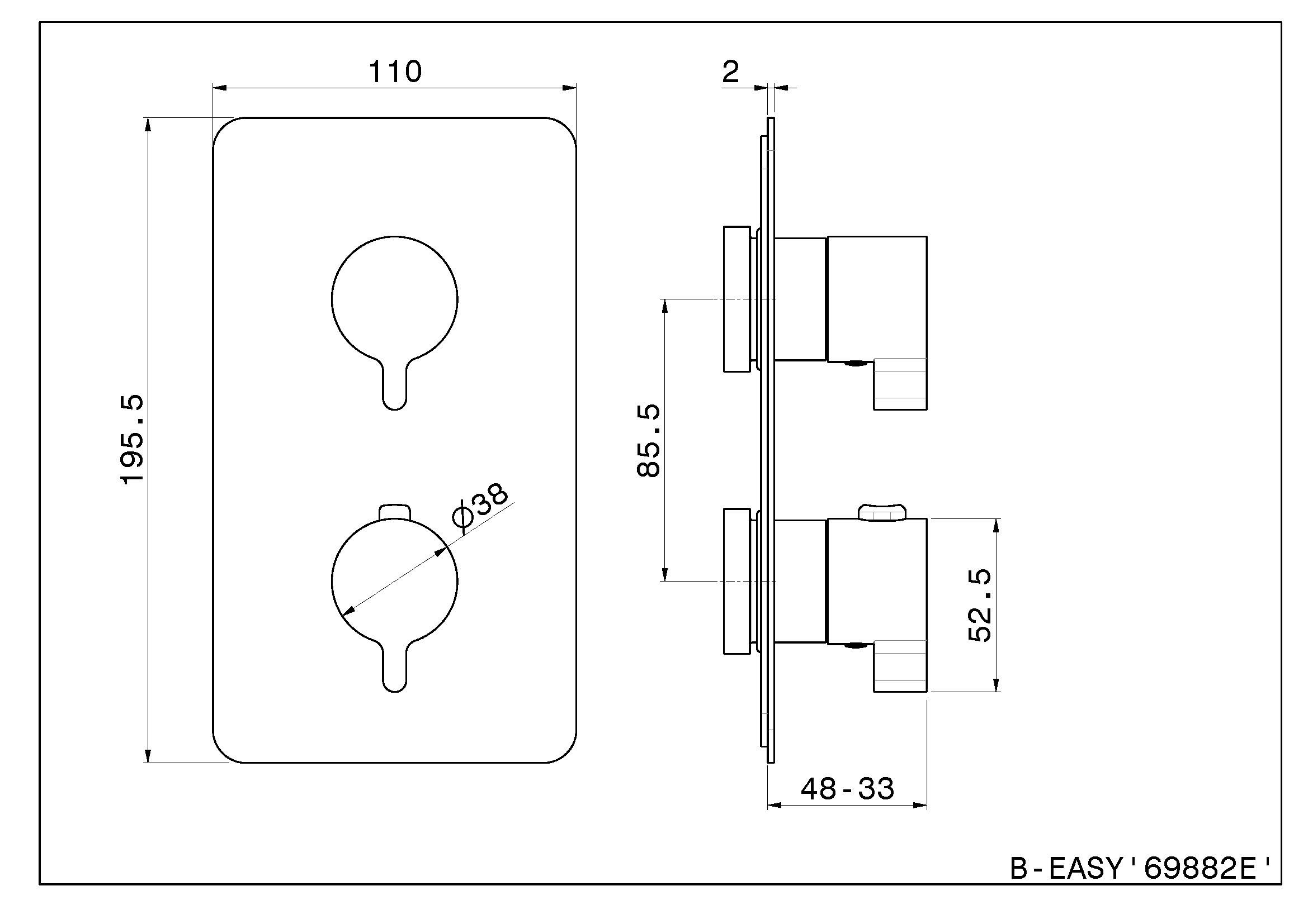 Встраиваемый термостатический смеситель для душа Newform B-EASY ARCH-00057197 - Вид №2