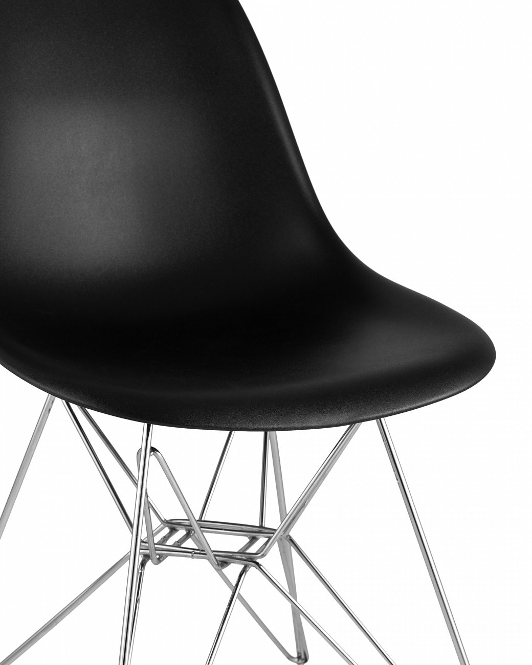Стул со спинкой черный с металлическими ножками Eames EAMES ДИЗАЙНЕРСКИЕ, EAMES DSR 00-3881994 Черный  - Вид №4