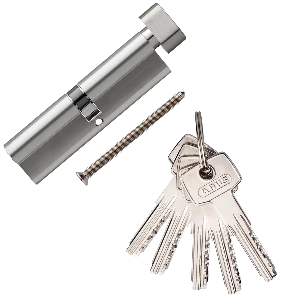 Цилиндр Abus 55х55 мм, ключ/вертушка, цвет никель 82390002 STLM-2142392 D6 - Вид №1