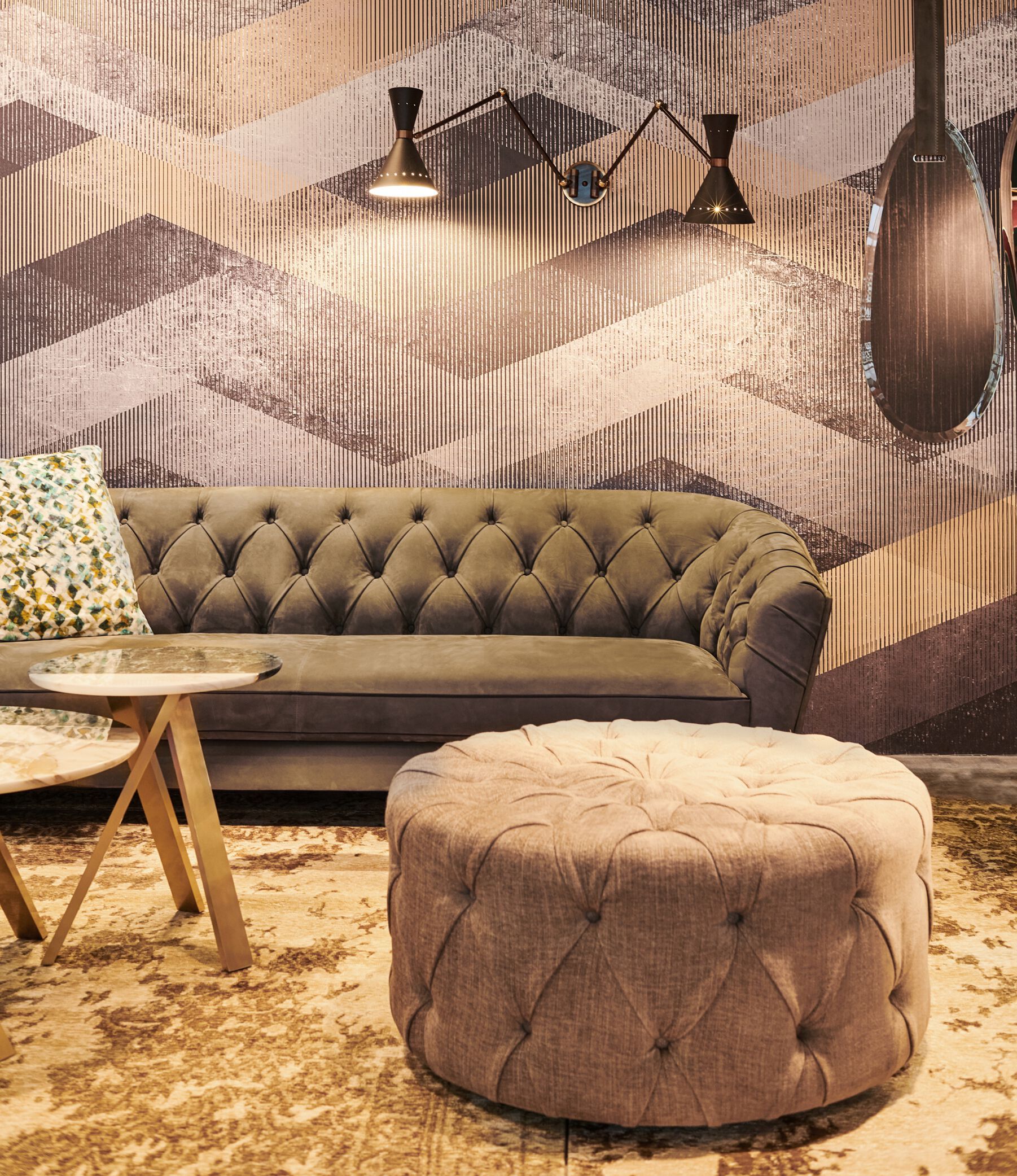 3-местный кожаный капитонный диван Borzalino New Kap ARCH-00108085 - Вид №7