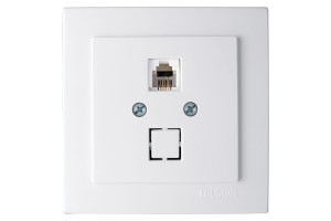16352286 Телефонная розетка 1СП RJ11 белая Touran naturel 24111040 Nilson