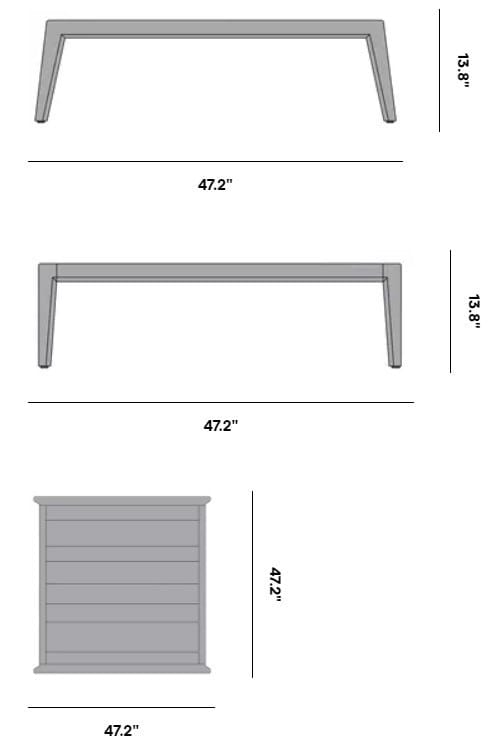 Низкий квадратный стол из тикового дерева MANUTTI Sunrise ARCH-00130715 - Вид №6