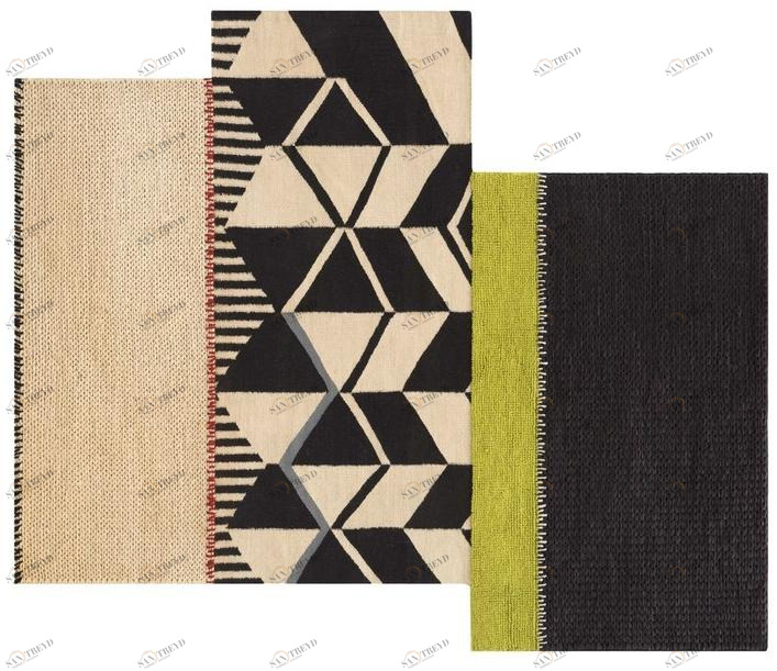 GAN Прямоугольный шерстяной коврик ручной работы с геометрическими мотивами Rustic chic sun-id-1470521