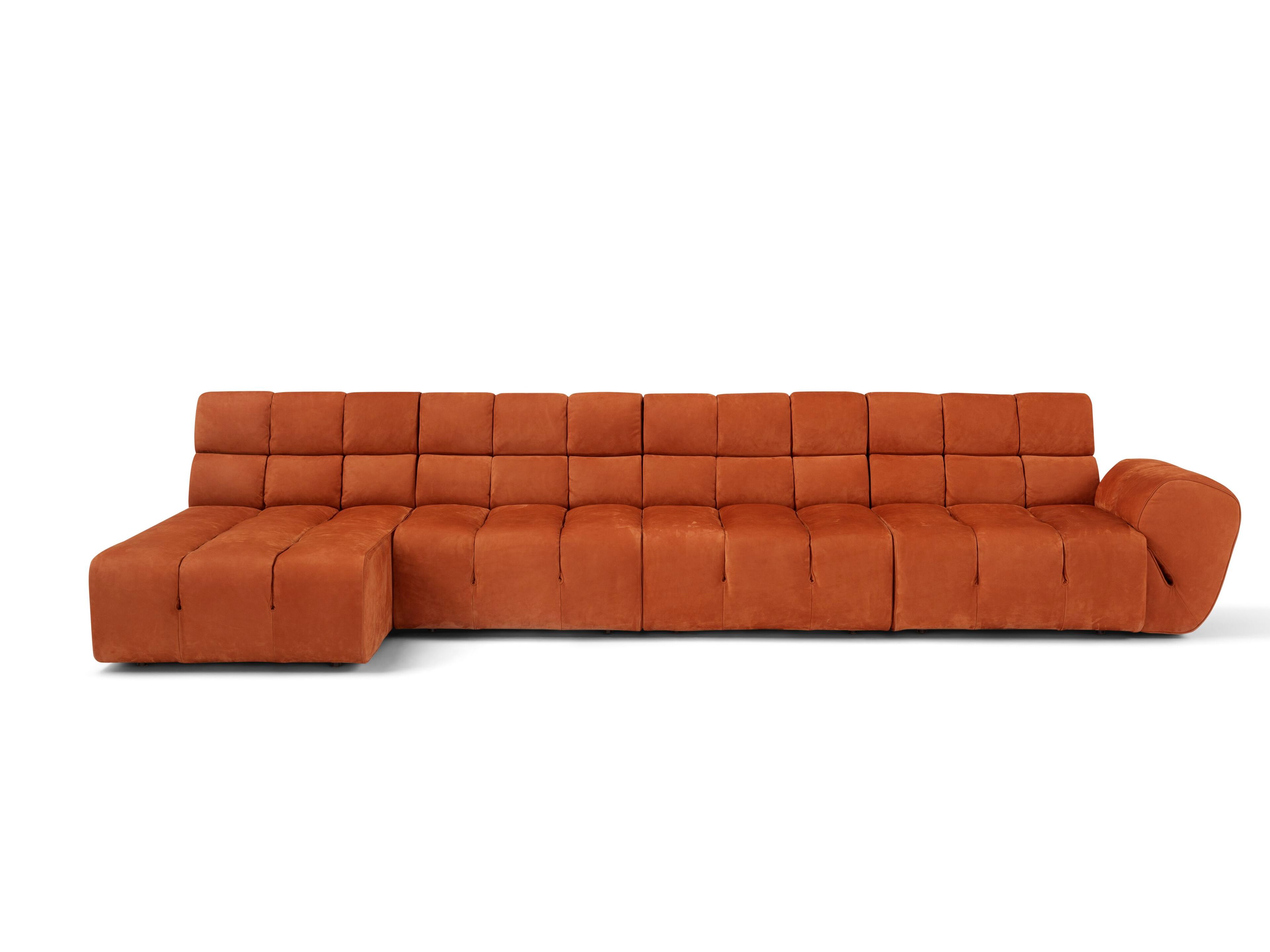 Диван из нубука с полуостровом Amura ладонь ARCH-00069557