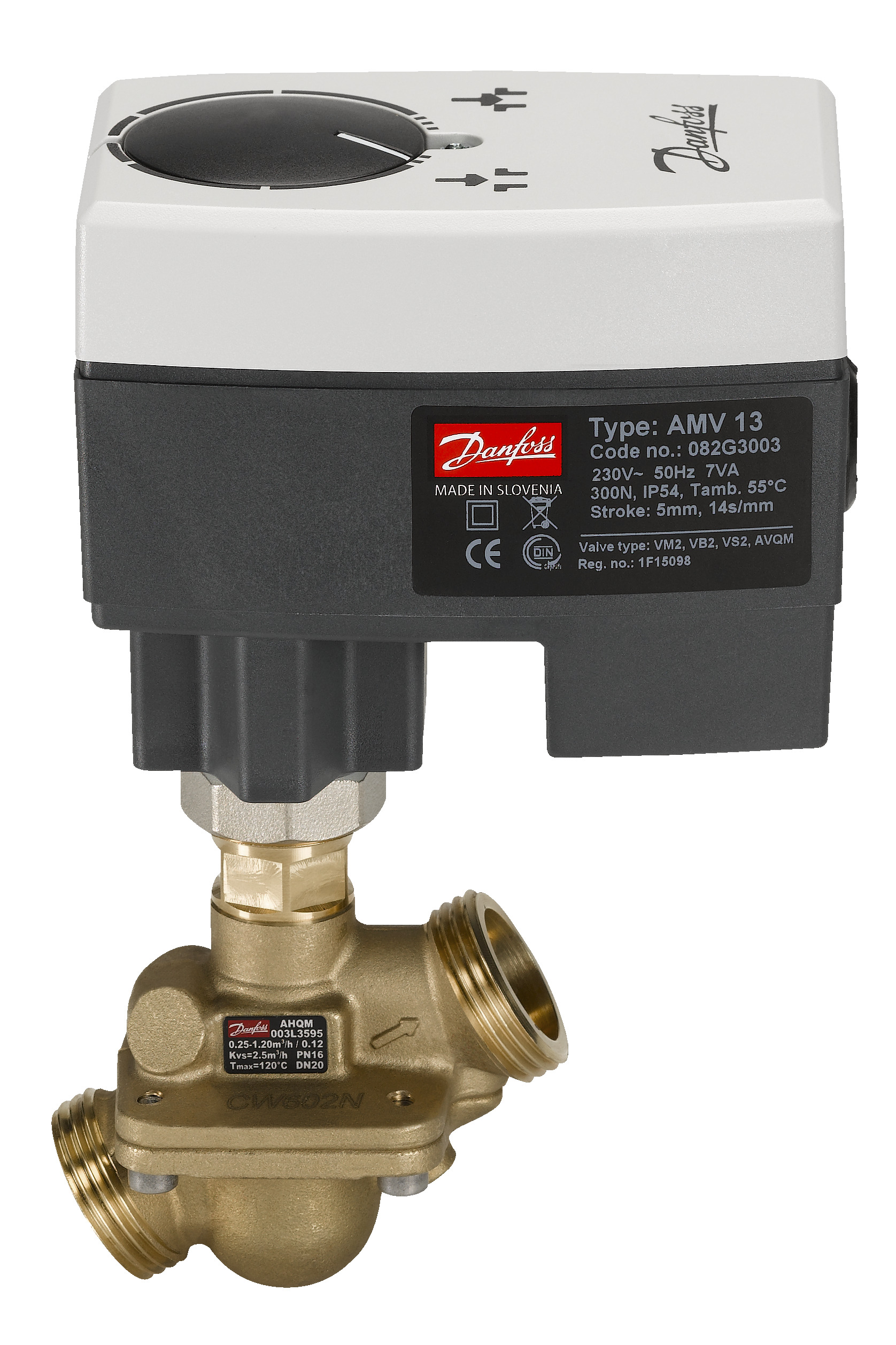 Danfoss Редукторные электроприводы с трехпозиционным управлением Электропривод импульсный AMV33 230B 082G3013  - Вид №11