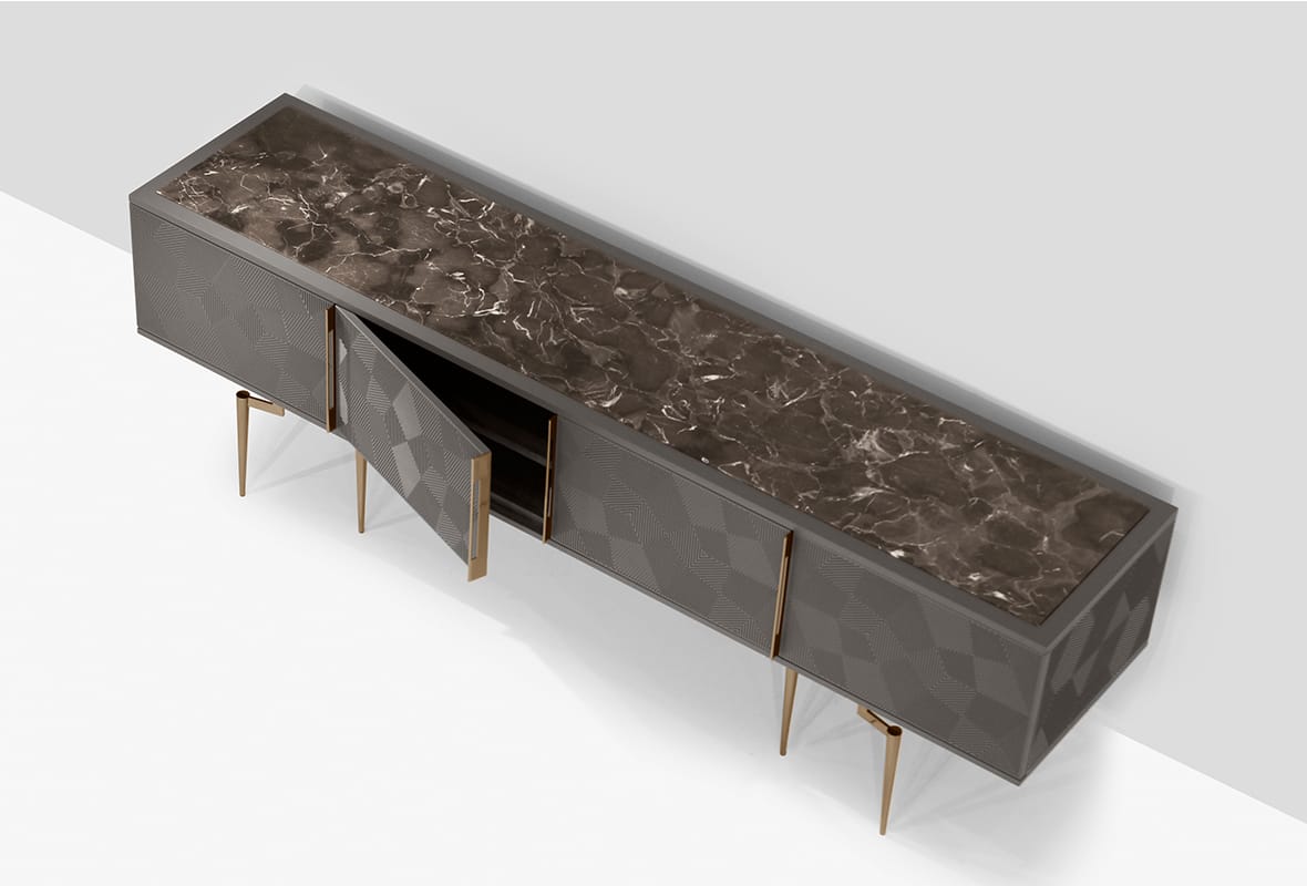 Деревянный шкаф для телевизора с распашными дверцами Mobi Nikea ARCH-00033530 - Вид №2