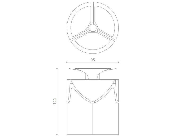 Корзина для мусора из листового металла с крышкой DIMCAR KURT THREE ARCH-00063486 - Вид №2