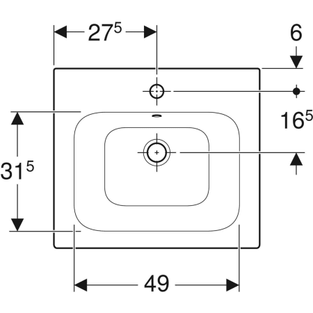 122255000 Встраиваемая раковина Geberit Renova Plan Geberit  - Вид №11