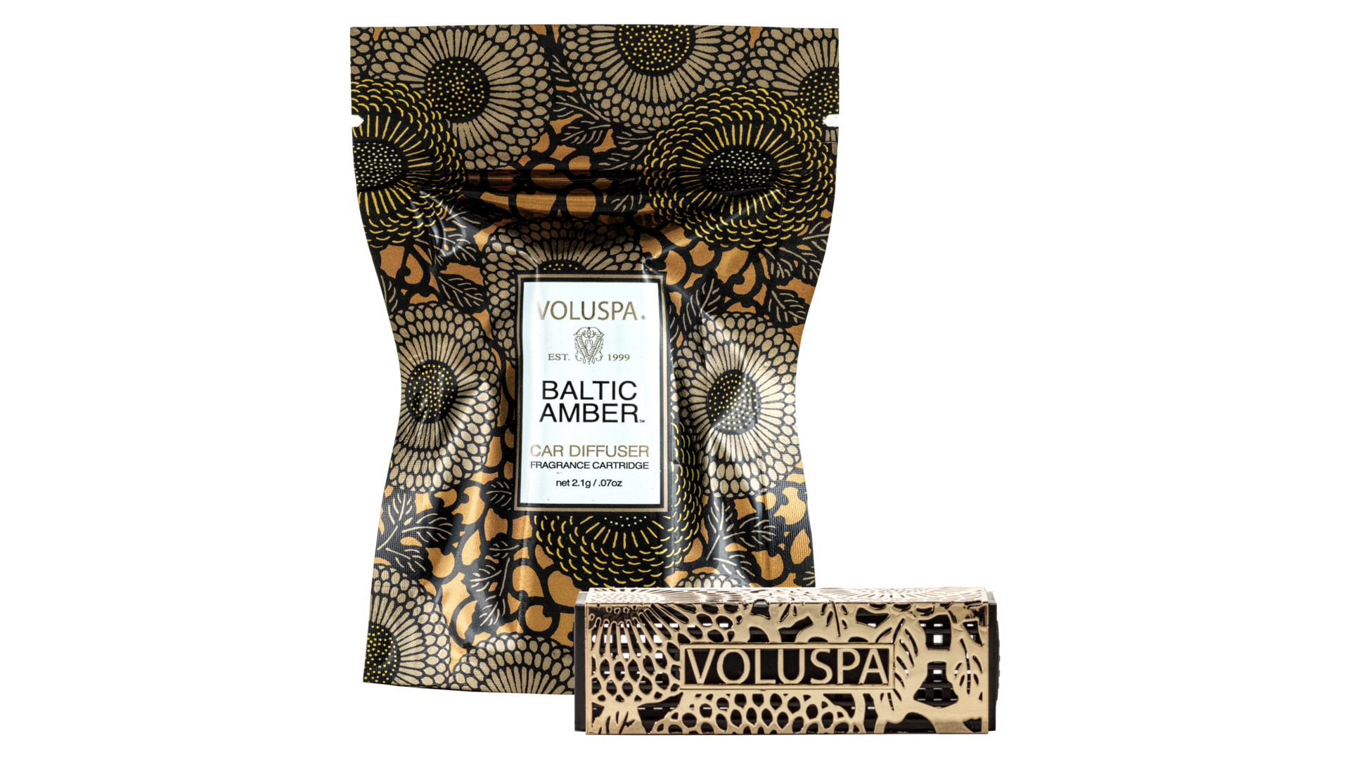 10664261 VOLUSPA Диффузор для автомобиля с картриджем Voluspa "Балтийский янтарь", 8см  - Вид №1