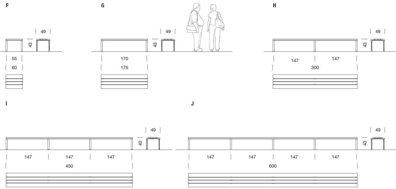 URBIDERMIS Скамья из анодированного алюминия без спинки Neoromántico sun-id-1385431 - Вид №2