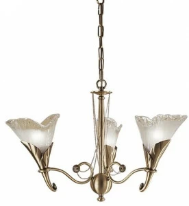 Possoni Illuminazione Люстра из атласной латуни с белым стеклом Creamy 315/3