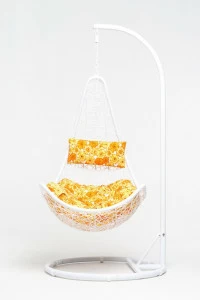 Подвесное кресло белое из искусственного ротанга 45-003-03 VINOTTI  00-3885157 Белый;оранжевый