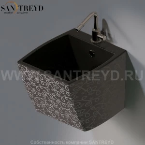 L253.401 Подвесная раковина настенная овальная A. e T. Italia SQUARE черная