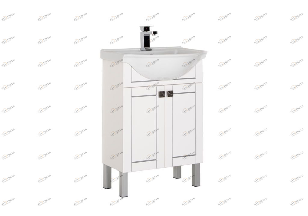 Тумба с раковиной Aquanet Честер 60 белый/серебро 0018712200183022