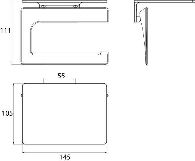 Emco Bad Держатель для бумаги с полкой Art 1698 001 00 - Вид №1