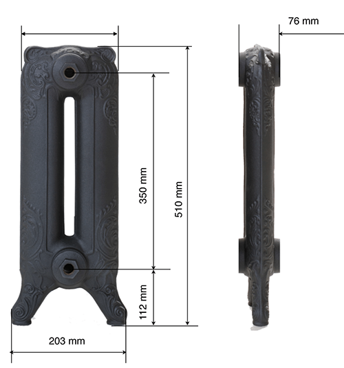 Чугунный радиатор GuRaTec Merkur 470 15 секций 7763 - Вид №4
