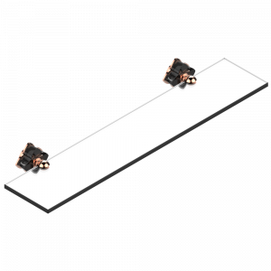 U6D-564 Полка стеклянная 60 cм с кронштейнами Thg-paris Pétale de Cristal, черный хрусталь Розовое золото