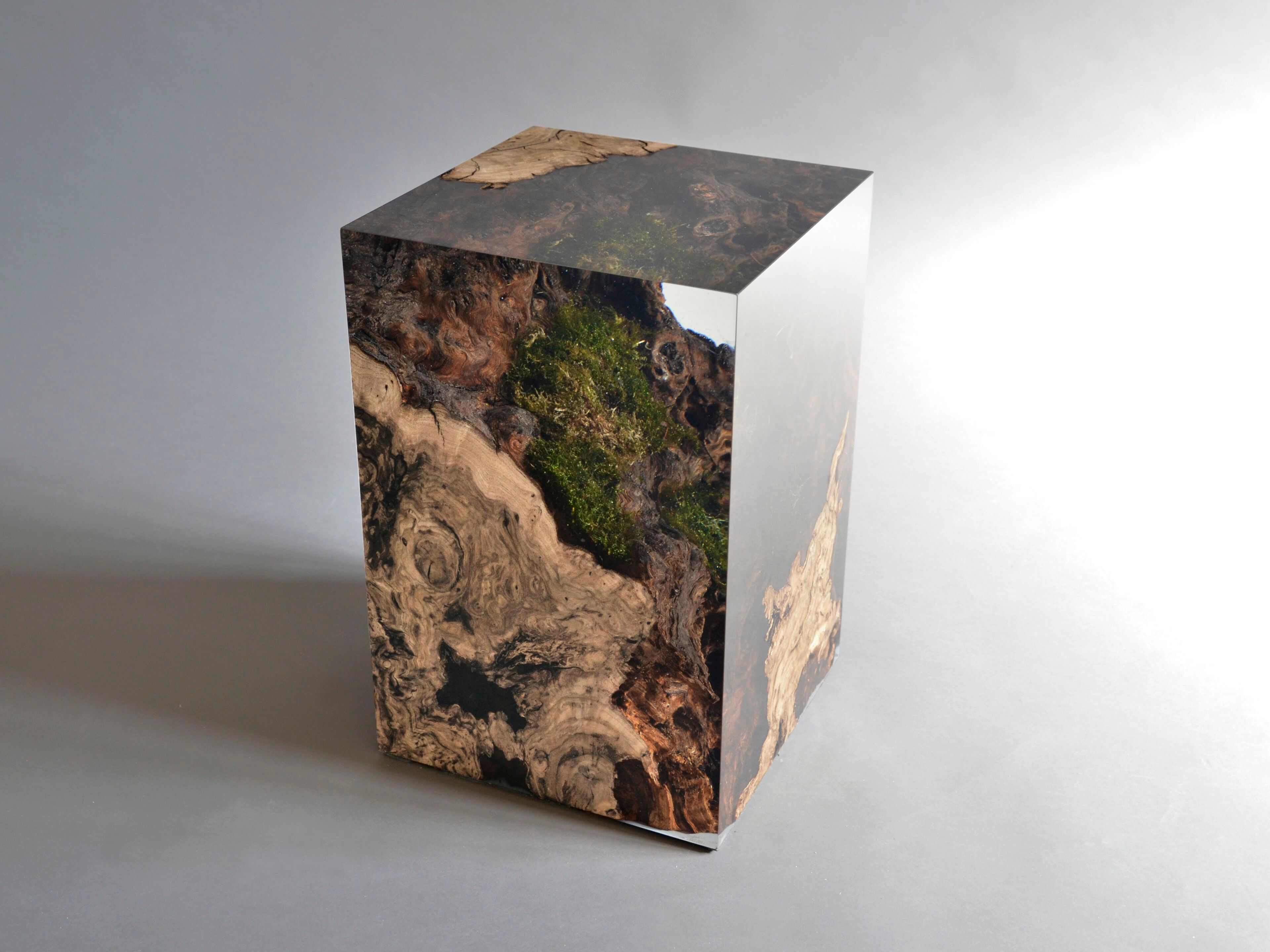 Журнальный столик / табурет из массива дерева и смолы alcarol Undergrowth ARCH-00124526 - Вид №1