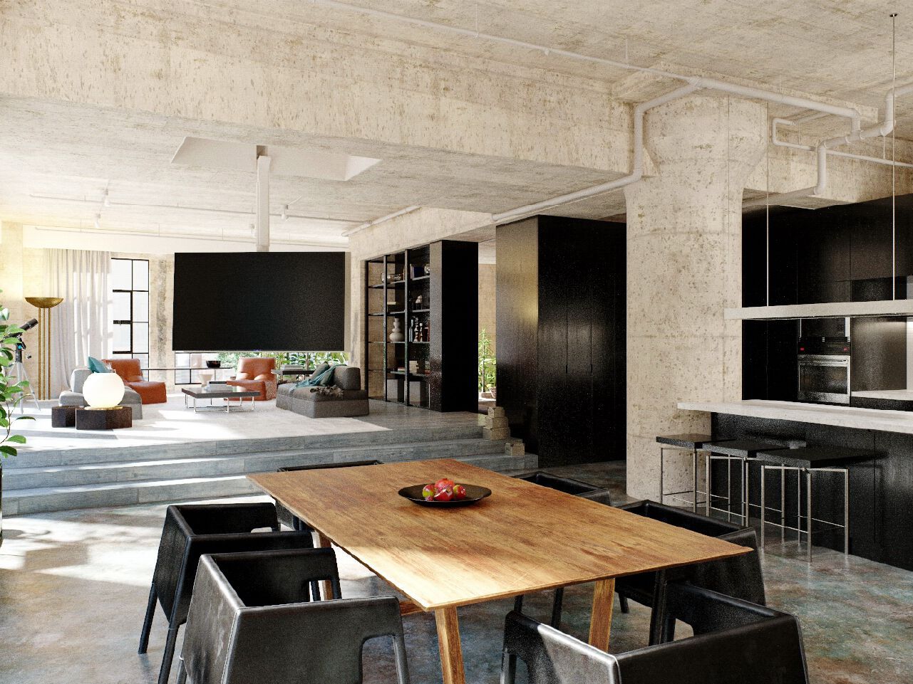 Моторизованное и регулируемое потолочное крепление для телевизора Maior ARCH-00086841 - Вид №4